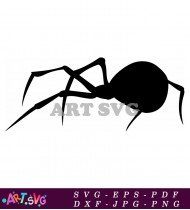 Halloween Spider Black Silhouette On White SVG