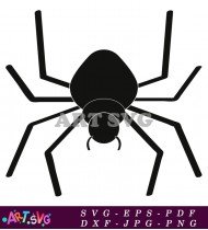 Black Widow Spider Silhouette Halloween Vector SVG 1