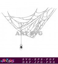 Free Scary Halloween Spider Web Clip Art SVG