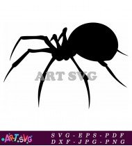 Halloween Spider Silhouette Black And White SVG