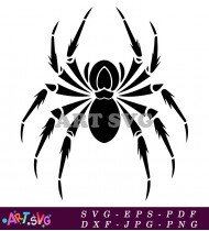 Free Black Spider Silhouette Vector Clip Art SVG 1