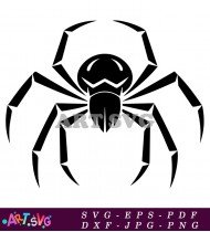 Scary Halloween Spider Black Silhouette Clip SVG 1