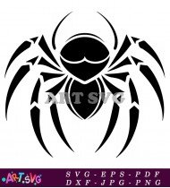 Black And White Spider Illustration For Halloween SVG