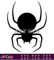 Scary Black Spider Silhouette Clip Art Vector SVG