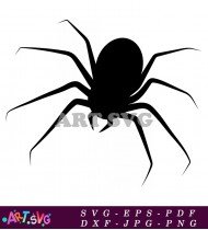 Scary Spider Silhouette With Long Curved Legs SVG