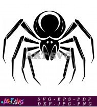 Black and White Illustration of a Spider SVG