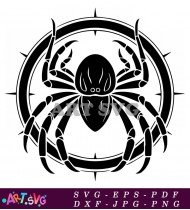 Black and White Spider Illustration SVG 2