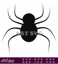 Black Spider Silhouette Clip Art Illustration SVG