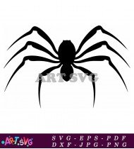 Black And White Spider Silhouette Clipart SVG 3