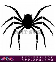 Black and White Spider Silhouette Clipart SVG 2