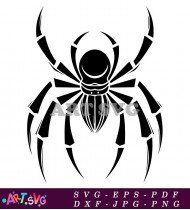 Black and White Spider Silhouette Clipart SVG 3