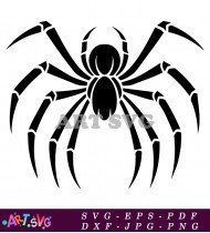 Black and White Spider Silhouette Clipart SVG 4