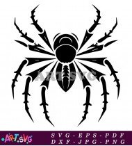 Black and White Spider Silhouette Clipart SVG 5