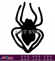 Black and White Spider Silhouette Clipart SVG 6