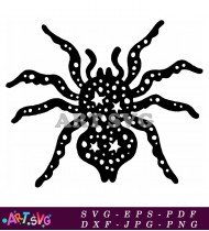 Black and White Spider Silhouette Clipart SVG 12