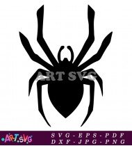 Black and White Spider Silhouette Clipart SVG 16