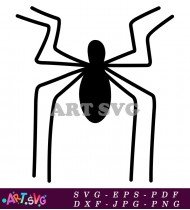 Black and White Spider Silhouette Clipart SVG 19