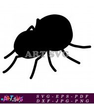 Scary Black Spider Silhouette Graphic Design SVG