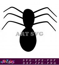 Black and white silhouette spider vector art SVG