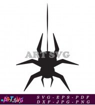 Black Spider Silhouette Clipart For Halloween SVG