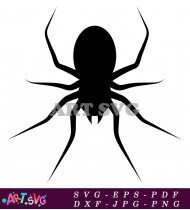 Black Spider Silhouette Clipart Transparent Background SVG