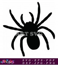 Black Spider Silhouette Clipart Simple Design SVG