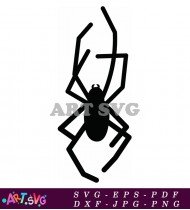 Black Spider Silhouette Clipart Cartoon Style SVG