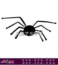 Black Spider Silhouette Clipart With 8 Legs SVG