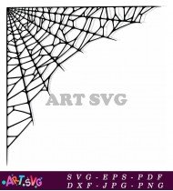 Spider Web Silhouette Clipart Corner Design SVG