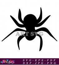 Black Spider Silhouette Illustration Clipart Design SVG