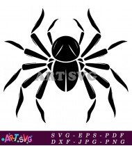 Black Spider Silhouette Illustration Halloween Graphic SVG