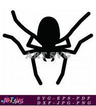 Black Spider Silhouette Vector Clipart Design Free SVG