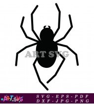 Spider Silhouette Clipart Halloween Design Free Vector SVG