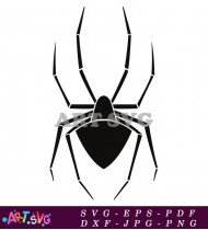 Black Spider Silhouette Vector Clipart Illustration SVG