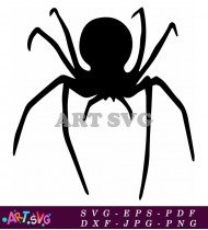 Black Spider Silhouette On White Background Isolated SVG