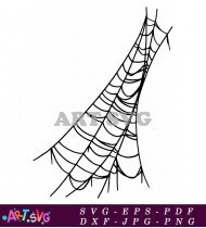 Classic Black Spider Web Clip Art Vector SVG