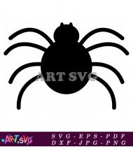 Spider Clipart In Black And White Design SVG