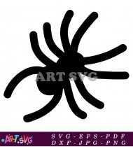 Isolated Black Spider Silhouette On White SVG