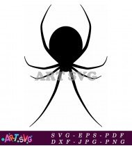 Black Spider Silhouette With Eight Legs Illustration SVG 1