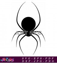 Cartoon Black Spider With Eight Legs Clipart SVG 1