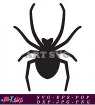 Black Spider With Eight Legs Silhouette SVG