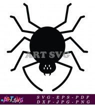 Cartoon Black Spider Silhouette With Eight Legs SVG 2