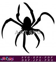 Black Spider Silhouette With Eight Legs Illustration SVG 3