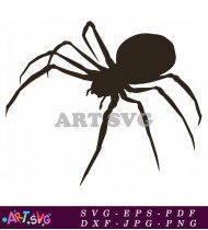 Silhouette Of A Spider On Web SVG