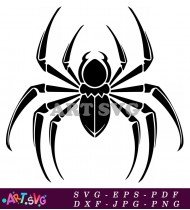 Spider Vector Silhouette Black And White SVG