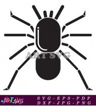 Black And White Cartoon Spider With Eight Legs SVG