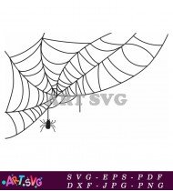 Spiderweb Black And White Clip Art Silhouette SVG