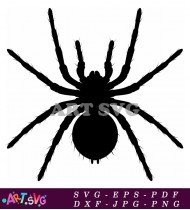 Black Silhouette Cartoon Spider Animal Clipart SVG