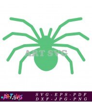 Green Spider Silhouette Vector Clipart Halloween Design SVG