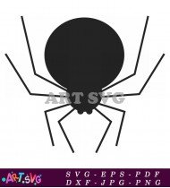 Black Spider Silhouette Vector Clipart Halloween Design SVG 3